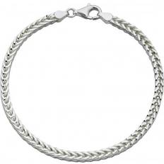 Beginnings mens heavyweight foxtail chain bracelet silver
