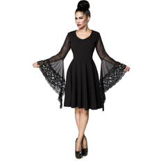 Ocultica Dress with trumpet sleeves of web