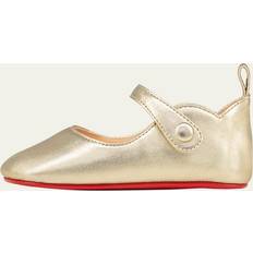 Christian Louboutin Girl's Love Chick Metallic Leather Ballerina Shoes, Baby PLATINE 20EU 4.5US Baby