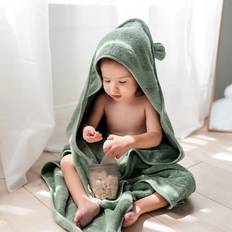Natemia Organic Baby Hooded Towel in Sage Sage