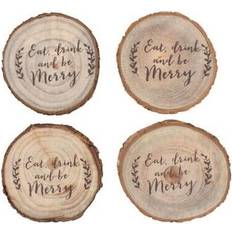 Brown Coasters Something Different Christmas Log Slice Coaster 4pcs