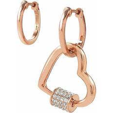 Nomination Gold Plated Earrings Nomination Charming Silver Cubic Zirconia Rose Gold Heart Earrings 148506/007