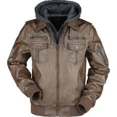 Indicode Aaron Imitation Leather Jacket brown