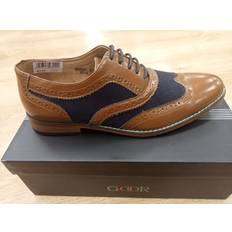 Goor Men's formal tan and navy brogue shoes sizes