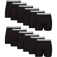 Hanes Men's Value Pack Black Boxer Briefs, 12-Pack