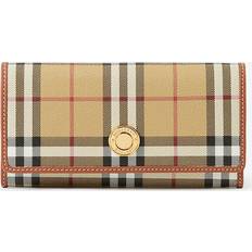 Burberry Halton Vintage Check & Leather Continental Wallet - Beige