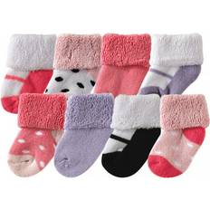 Spandex Socks Luvable Friends Luvable Friends Unisex Baby Newborn and Baby Terry Socks, Pink Black, 0-6 Months