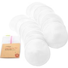 Keababies 14-Pack Organic Bamboo Nursing Pads Reusable Breast Pads for Breastfeeding, Nipple Pads, Washable Nursing Pad, Breastfeeding Pads for Leaking, Breast Milk Pads, Bra Pads Soft White Lite, Large