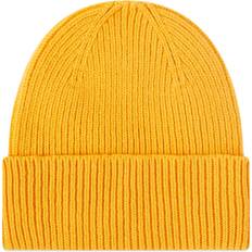 Yellow Beanies Colorful Standard Mens Burned Yellow Folded-brim Recycled-wool Beanie