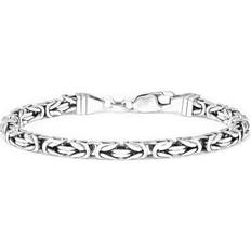 The Fine Collective Mens Gunmetal Byzantine Bracelet Silver