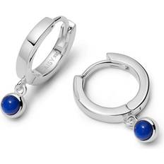 Grey Jewellery Daisy Lapis Healing Huggie Hoops Sterling Silver Earrings HE3004_SLV