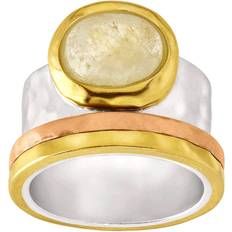 Silpada Silpada 'Metallic Mix' Natural Citrine Ring in Sterling Silver, Brass, & Copper, Yellow