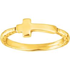 Silpada Silpada 'Simplex Cross' Textured Ring in Gold-Plated Sterling Silver, Yellow