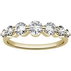 Charles & Colvard 14K Yellow Gold Moissanite 4mm Round Wedding Band-size 5, 0.87cttw DEW