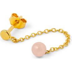 LULU Copenhagen Gold-Plated Rose Quartz Earring Pink