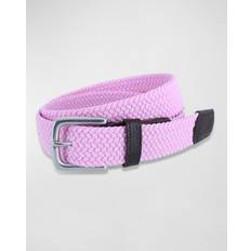 Men - Pink Belts Trafalgar Men's Riverside Woven Rayon Leather Belt Pink 40in