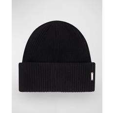 Skiing - Women Beanies Lacoste Ribbed Wool Beanie BLACK