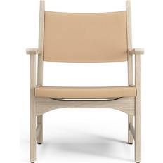 Swedese Caryngo White Pigment/Oak-Leather Natural Armchair 77cm