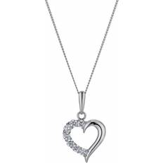 The Fine Collective Cubic Zirconia Half Heart Pendant Necklace Gold