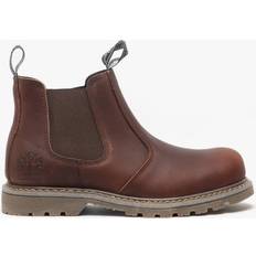 Woodland m858 dark brown tumbled leather gusset chelsea boots
