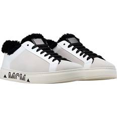 MCM Women's White Milano Suede Black Shearling Low Top Sneaker 37 US MES9ADA02WT