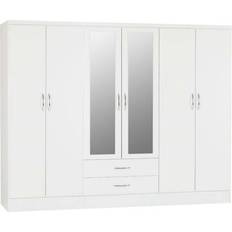 Shelves Furniture SECONIQUE Nevada ‎White Gloss Wardrobe 230x183cm