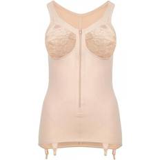 Susa Non-wired corselette with front zip and suspender strap 6452 skin 36-50 b-d