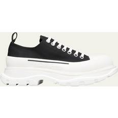 Alexander McQueen Men Shoes Alexander McQueen Men's Tread Slick Two-Tone Fabric Sneakers BLACK/WHITE 11D US