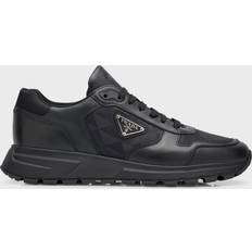 Prada Leather And Re-nylon High-top Sneakers Black