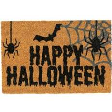 Nicola Spring Halloween Coir Door Mat Spider Natural cm