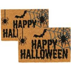 Nicola Spring Halloween Coir Door Mat Spider Natural