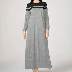 Grey - Stripes Dresses Shein Colorblock Striped Print Dress
