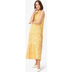 Long Dresses - Women - Yellow Noa Noa Dima Floral Print Tiered Halter Neck Maxi Dress, Yellow/Peach