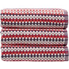 Red Towels Christy Carnaby Stripe Guest Towel Red