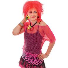 Bristol Novelty 80's 90's neon pink mesh top 10-14 funky groovy rave fancy dress