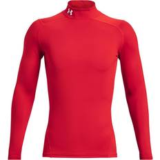 Men - Red Base Layer Tops Under Armour Coldgear Comp Mock Long Sleeve Men red