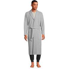 Lands' End Robes Lands' End Men's Cozy Shawl-Collar Waffle-Weave Robe, Medium, Grey