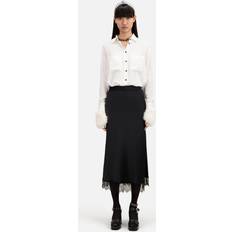 The Kooples Long Black Skirt With Lace Details