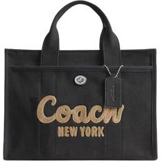 Black - Leather Bags Coach Cargo Tote 26 Bag - Silver/Black