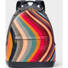Paul Smith Swirl Striped Leather Backpack Multi