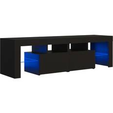 vidaXL Cabinet with Led Lights Black TV Bench 140x40cm