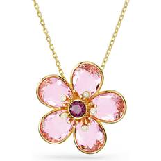 Jewellery Sets Swarovski Florere pendant necklace, Pink, Gold-tone plated