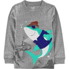 Carter's Toddler Boys Shark Snow Yarn Tee 4T Grey