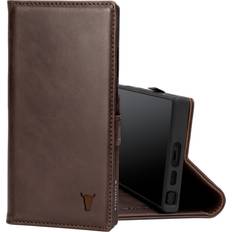 Samsung Galaxy S23 Ultra Wallet Cases Torro Galaxy S23 Ultra Leather Case with stand function Dark Brown