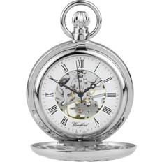 Pocket Watches Woodford Chrome Plated Cut Out Half Hunter Mechanical Pocket Silver