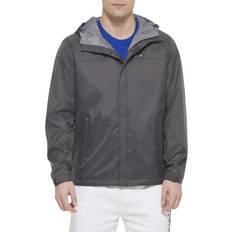 Tommy Hilfiger Men - S Rain Clothes Tommy Hilfiger Men's Lightweight Breathable Waterproof Hooded Jacket, Charcoal