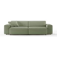 KAWOLA Rani Corduroy Olive Green Sofa 256cm 3 Seater