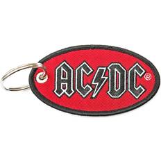 AC/DC Oval Logo Keychain - Red