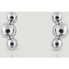 John Greed CANDY Cane Silver Triple Ball Stud Earrings