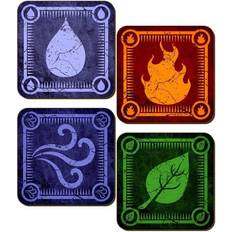 Multicoloured Coasters Grindstore Earthly Elements Square Coaster 4pcs